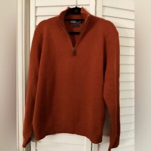 Vintage 90s Polo Ralph Lauren sweater Men’s Burnt Orange Lambswool size Large